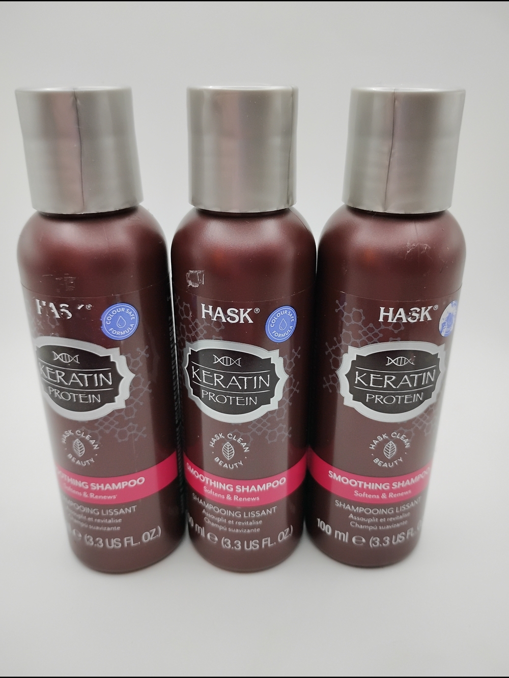 HASK Keratin Protein Smoothing Shampoo - Brown with Pink Label (3-Pack) - Picture 2 of 3
